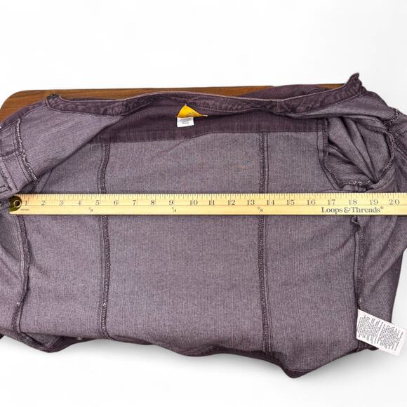 Ruby Rd Petite Denim Jacket Womens 6P Small Purple Studded Boho Festival Western - Picture 11 of 13